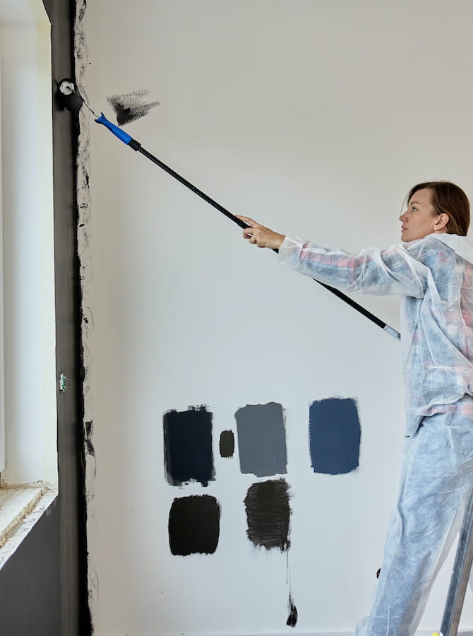 woman painting inside
